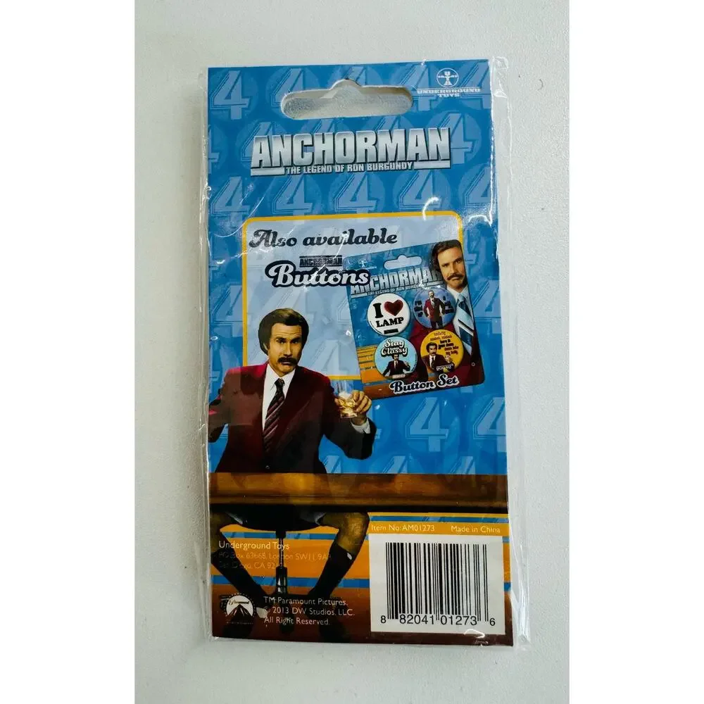 HTF Anchorman The Legend of Ron Burgundy Keychain Underground Toys 2013